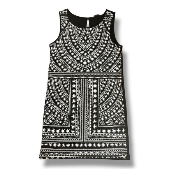 Banana Republic Black and White Geometric Pattern Dress Sz M - Picture 2 of 10